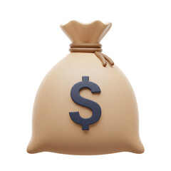 3d Money Bag with dollar sign
