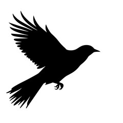 Fototapeta premium bird flying silhouette svg, simple black and white vector