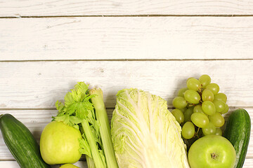 Detox diet and weight loss concept, Healthy vegan products for a healthy lifestyle. Cucumbers,...