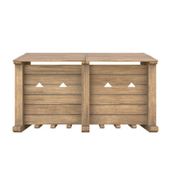 Castle Wooden Hoarding, 3d illustration isolated on white background