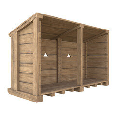 Castle Wooden Hoarding, 3d illustration isolated on white background