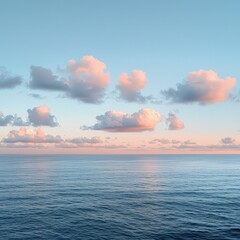 Serene sunset seascape tranquil ocean and colorful sky at dusk