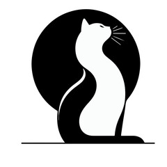 Meowing Cat Silhouette