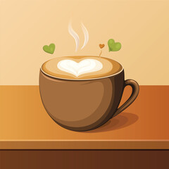 cup of coffee sweet drink vector