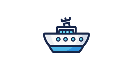 A cartoonstyle boat floating on water ideal for maritime and nautical themes