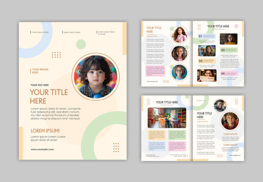 Beige Creative School Fundraising Brochure Design
