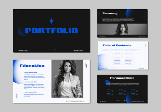 Black And Blue Creative Portfolio Presentation Layout