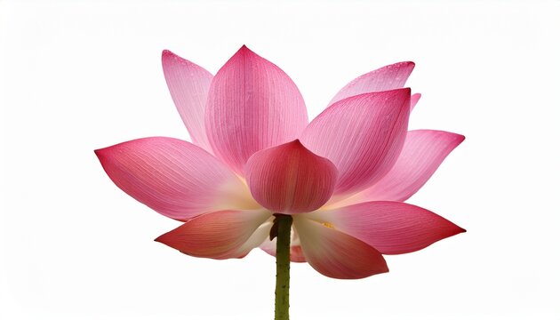 pink lotus flower blossom captured in high resolution ideal for botanical photography and design white background
