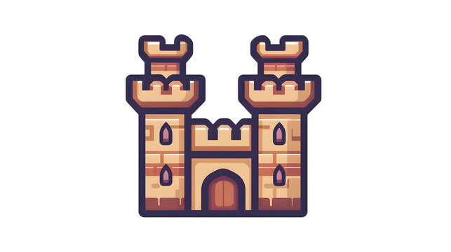 Fototapeta A medieval fortress with towers and battlements perfect for fantasy themes and historical sett
