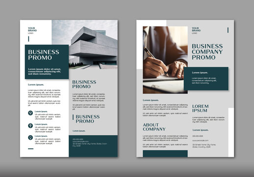 Green And Gray Minimalist Corporate Promotion Flyer
