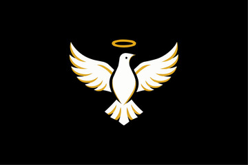 Obraz premium Dove of Peace Logo Design, Abstract Bird Icon
