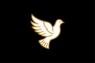 Obraz premium Dove of Peace Logo Design, Abstract Bird Icon