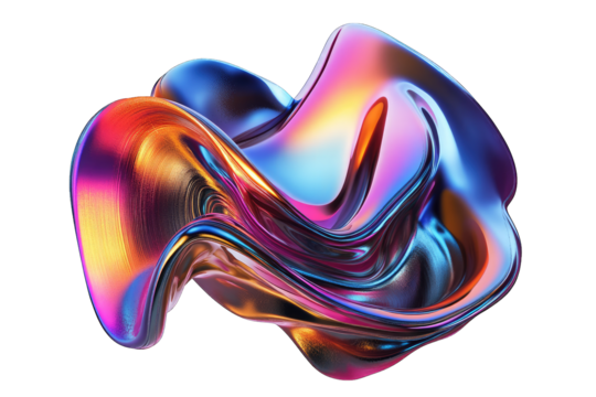 a vibrant abstract 3d sculpture featuring smooth flowing curves and a dynamic interplay of colors creating a visually striking and modern aesthetic