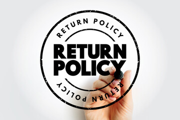 Return Policy text stamp, concept background