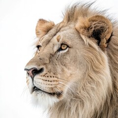 lion face on white background