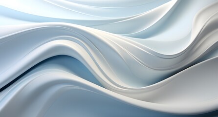 Fototapeta premium Abstract Waves with White and Blue Flowing Fabric Design Background