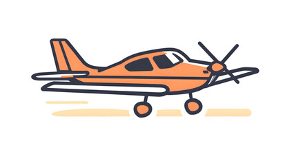 A small aircraft in motion depicted with vibrant colors and dynamic lines for aviation enthusi