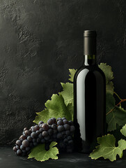 bouteille de vin rouge - IA Generated
