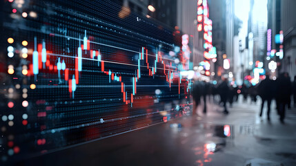 Night City Stock Market Graph Overlay