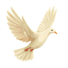 Obraz premium Graceful White Dove in Flight with Open Wings Against a Transparent Background Symbolizing Freedom and Peaceful Nature