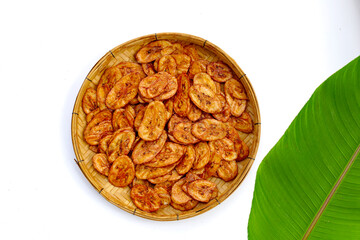 Crispy banana chips. Fruit snack