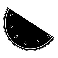 Fresh watermelon slice showcasing vibrant texture and seeds on a white background
