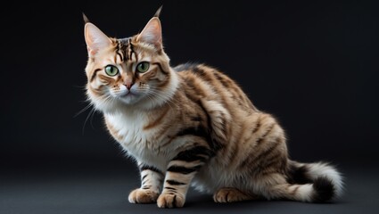 Obraz premium Stunning Bengal Cat Portrait on Black Background