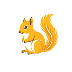 Obraz premium Cute Cartoon Squirrel Character with Bushy Tail and Playful Stance on a Transparent Background