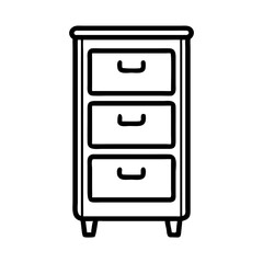 Simple cabinet icon with drawers, home organization concept
