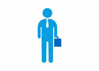 business icon corporate symbol blue stick figure