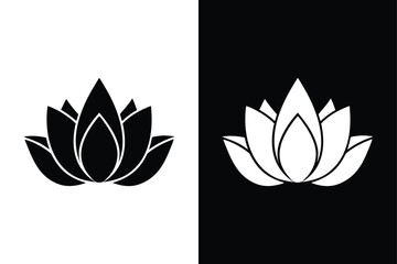 Lotus flower logo. Vector illustrations isolated on white background.