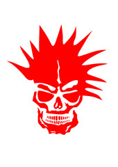 Tete de mort punk coiffure crane