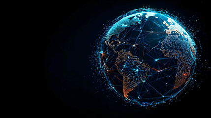 Obraz premium Global Digital Network Earth Graphic Design