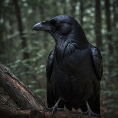 Fototapeta premium The raven you painted has come to life.