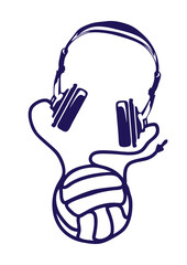 volleyball casque audio headphones ballon fil © Scal