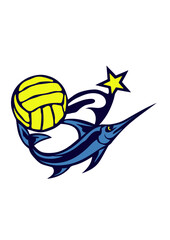 waterpolo ou volley espadon logo club poisson