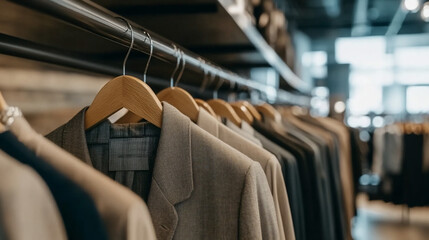 Stylish Suits Displayed in a Modern Retail Store