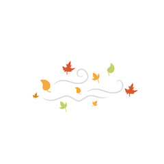 autumn leaves blowing in the wind