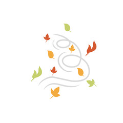 autumn leaves blowing in the wind