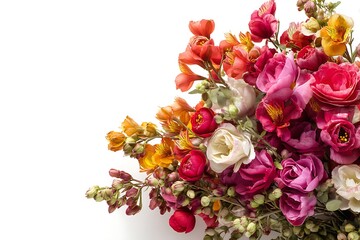 Floral setups on clean white base  
