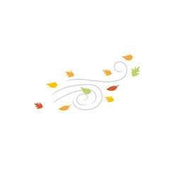 autumn leaves blowing in the wind