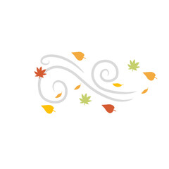 autumn leaves blowing in the wind