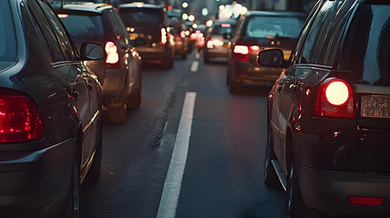 Evening City Traffic Congestion