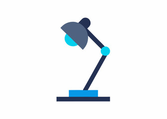 minimalist desk lamp icon dark gray and blue colo