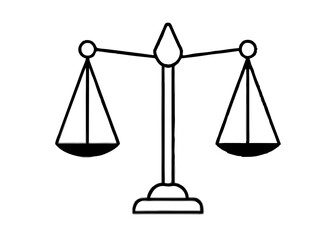 scales of justice icon black and white gavel sym