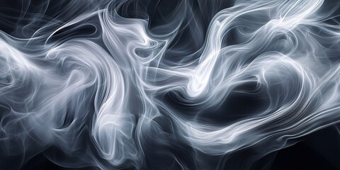 Obraz premium Silky Silver-Gray Smoke with Metallic Shimmer on Dark Background