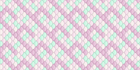 Soft pastel pink and mint green scales pattern.  Elegant, seamless design perfect for textile prints, websites, or branding.  Evokes feelings of calm and femininity.