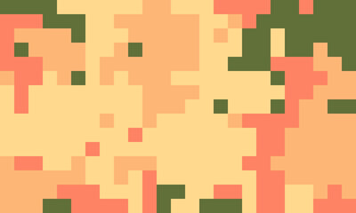 Abstract pixel art background.  Warm, earthy tones create a textured, digital camouflage effect.  Perfect for website banners, tech designs, or modern presentations.