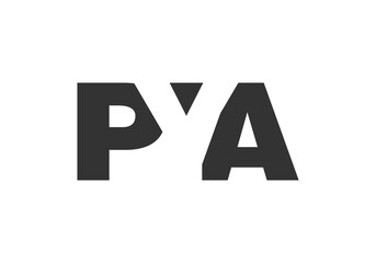 PYA logo design. Initial letter P Y A bold font style for tech startups, consulting, corporate branding. Creative company name, headlines typography identity, trendy logotype.