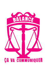 balance signe astrologique communiquer logo
